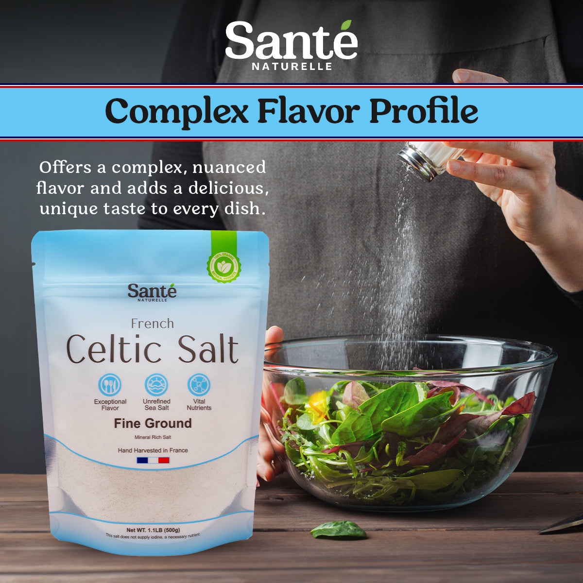 French Celtic Sea Salt Fine Ground 1.1LB
