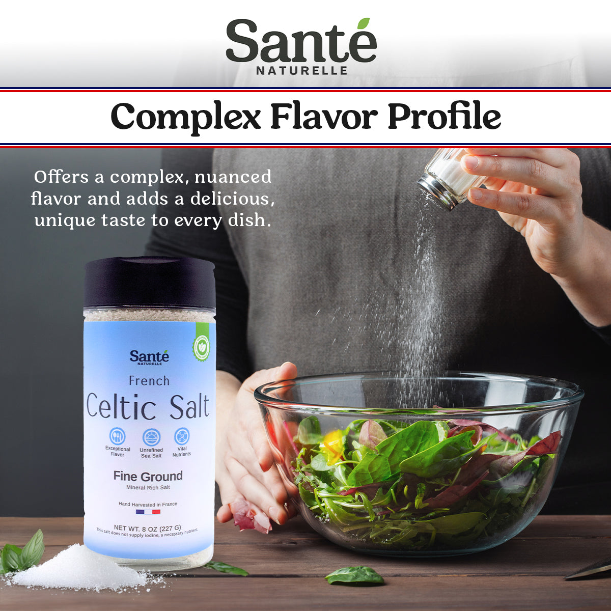 French Celtic Sea Salt Fine Ground 8oz Shaker