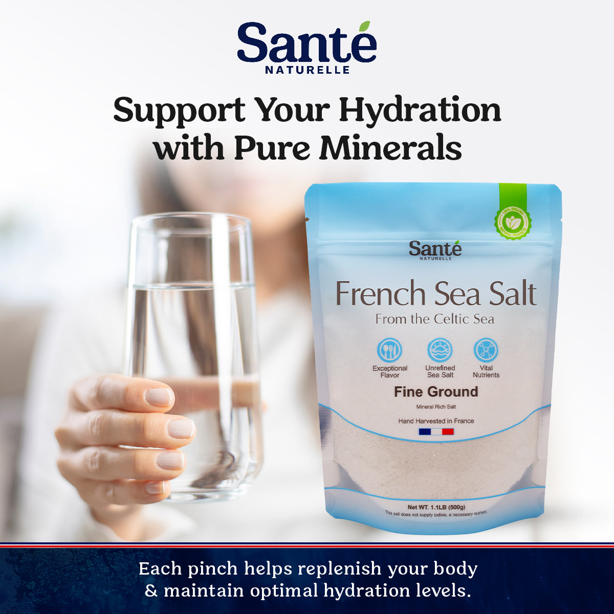 French Celtic Sea Salt Fine Ground 1.1LB