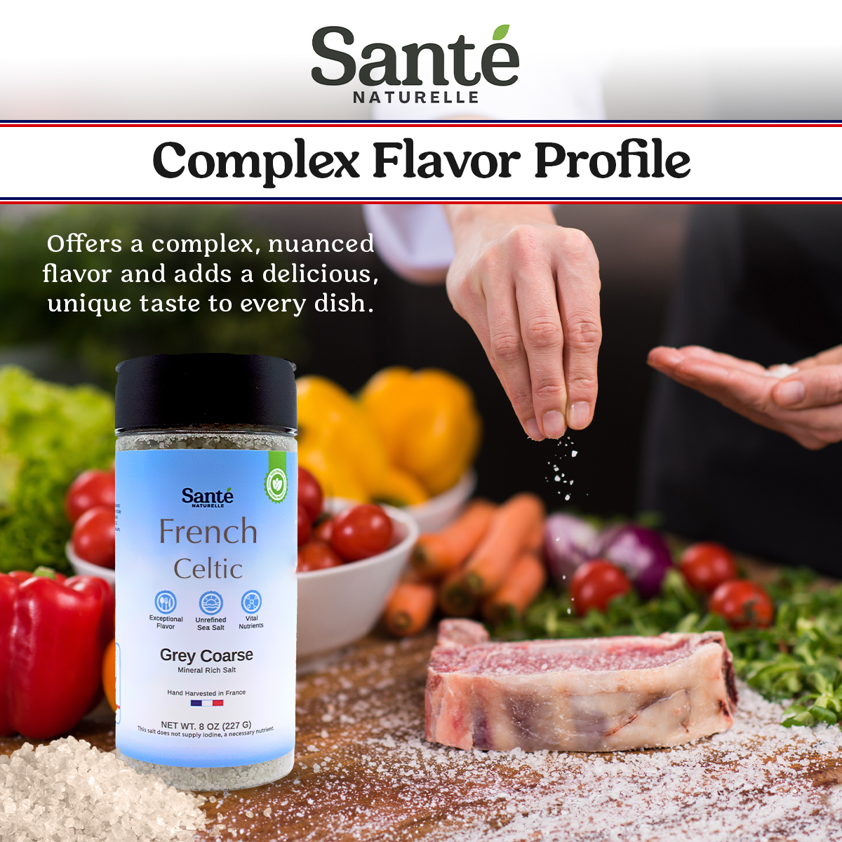 French Celtic Sea Salt Grey Coarse 8oz Shaker