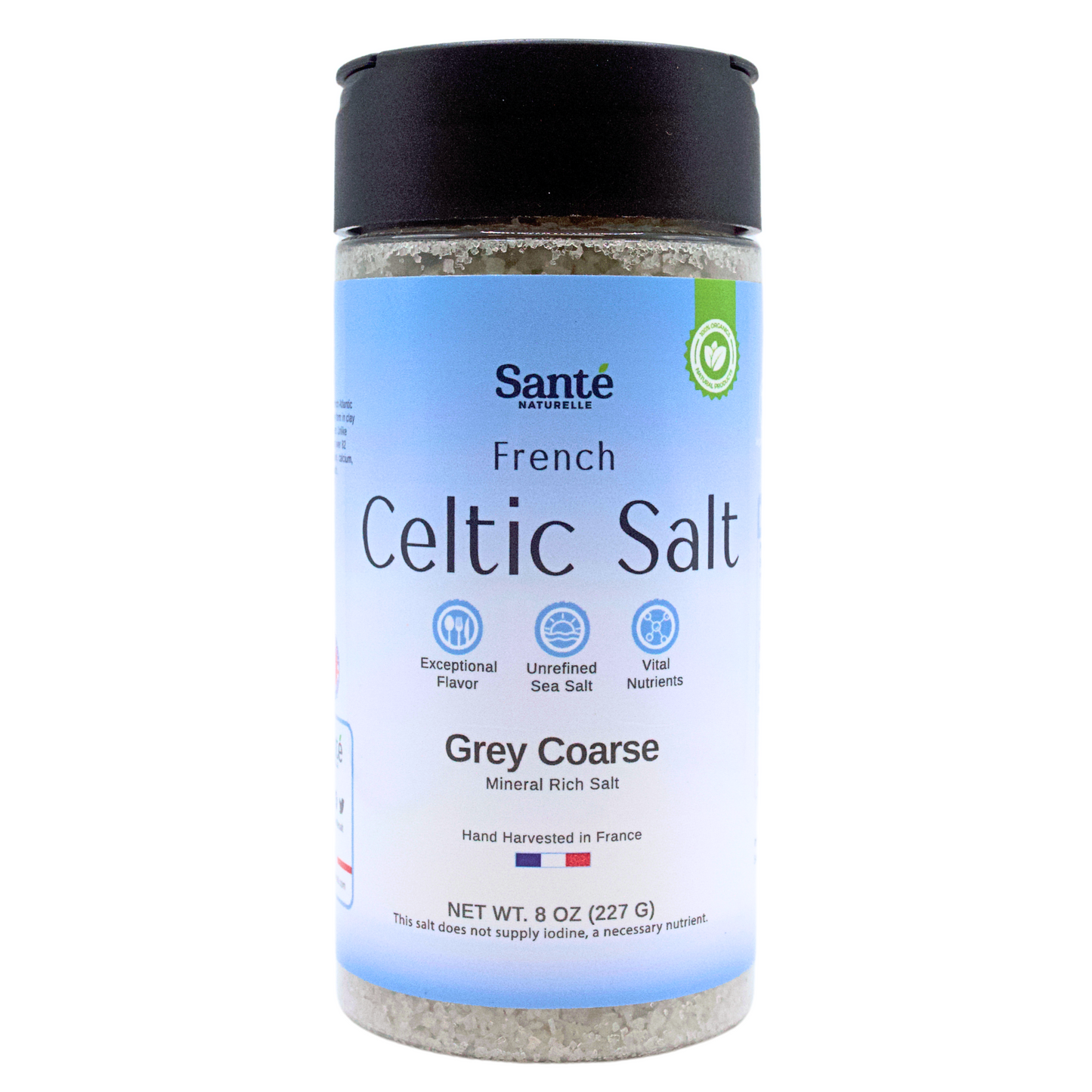 French Celtic Sea Salt Grey Coarse 8oz Shaker